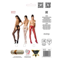 Сексуальні колготки-бодістокінги Passion S022 One Size, Black, імітація панчіх і пояса з гартерами — Просмотреть изображение 8