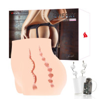 Мастурбатор-полуторс Kokos Cherry 2WayPlus с вибрацией и массажем, два входа: вагина и попка — Просмотреть изображение 9