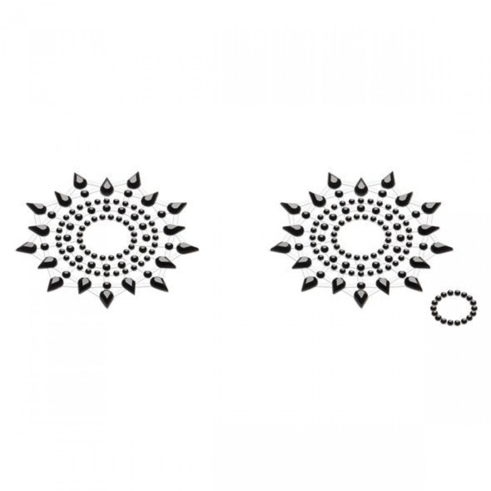 Пэстис из кристаллов Petits Joujoux Gloria set of 2 - Black, украшение на грудь