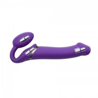 Безремінний страпон з вібрацією Strap-On-Me Vibrating Violet L, діам. 4,2 см, пульт ДК, регульований — Переглянути зображення 4