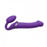 Безремінний страпон з вібрацією Strap-On-Me Vibrating Violet L, діам. 4,2 см, пульт ДК, регульований — Переглянути зображення 6