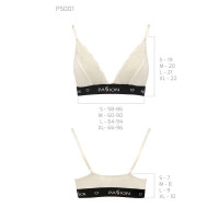 Эластичный топ с кружевом Passion PS001 TOP XL, ecru