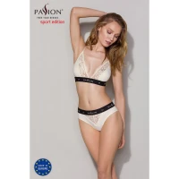 Еластичний топ з мереживом Passion PS001 TOP XL, ecru — Переглянути зображення 3