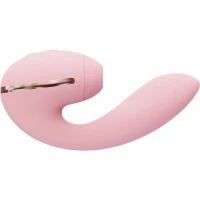 Вакуумний вібратор KISSTOY Tina Mini Pink, вагінально-кліторальний — Переглянути зображення 1