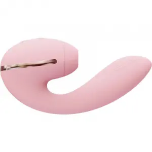 Вакуумний вібратор KISSTOY Tina Mini Pink, вагінально-кліторальний