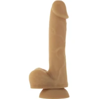 Гнучкий фалоімітатор на присосці ADDICTION — ANDREW 8″ Silicone Dong — Caramel, віброкуля в подаруно — Переглянути зображення 1