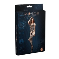 Бодістокінг з доступом Moonlight Model 08 XS-L Black, імітація корсета та панчіх на підв’язках — Переглянути зображення 3