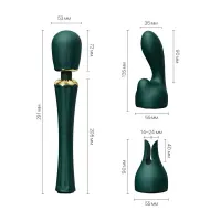 Вібромасажер з насадками Zalo — Kyro Wand Turquoise Green — Переглянути зображення 2