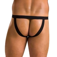 Чоловічі сліпи на шнурівці Passion 044 SLIP BEN L/XL Black, екошкіра, люверси — Переглянути зображення 2