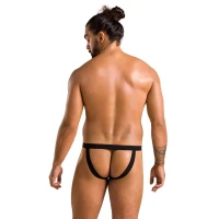 Чоловічі сліпи на шнурівці Passion 044 SLIP BEN L/XL Black, екошкіра, люверси — Переглянути зображення 4