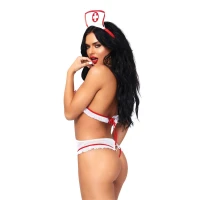 Костюм медсестри Leg Avenue Naughty Nurse, One Size, боді та шапочка — Переглянути зображення 2