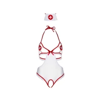Костюм медсестри Leg Avenue Naughty Nurse, One Size, боді та шапочка — Переглянути зображення 3