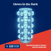 Мастурбатор Blush Rize – Swich Glow in the Dark Masturbator Clear, двосторонній, світиться в темряві — Переглянути зображення 4