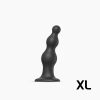 Насадка для страпона Strap-On-Me Dildo Plug Beads Black XL — Переглянути зображення 1