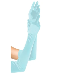 Довгі атласні рукавички Leg Avenue Extra Long Satin Gloves, One Size, світло-блакитні