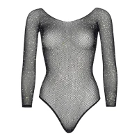 Сітчасте боді зі стразами Leg Avenue Crystalized fishnet bodysuit Black One Size — Просмотреть изображение 6