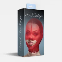 Маска сітка із відкритим ротом Feral Feelings - Hood Mask Red — Просмотреть изображение 2
