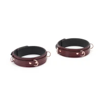 Фіксатори для стегон Liebe Seele Wine Red Thigh Cuffs S Size, натуральна  шкіра — Переглянути зображення 2