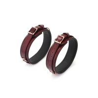 Фіксатори для стегон Liebe Seele Wine Red Thigh Cuffs S Size, натуральна  шкіра — Переглянути зображення 3