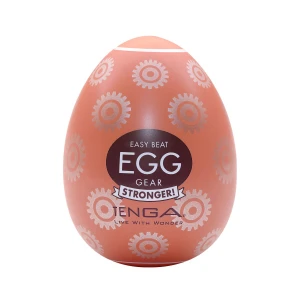 Мастурбатор-яйце Tenga Egg Gear, щільний TPE, пробник лубриканту 5 мл