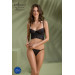 Комплект Passion KERRIA SET black, S/M, сітка+мереживо, бюстьє та стрінги
