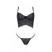 Комплект Passion KERRIA SET black, S/M, сітка+мереживо, бюстьє та стрінги