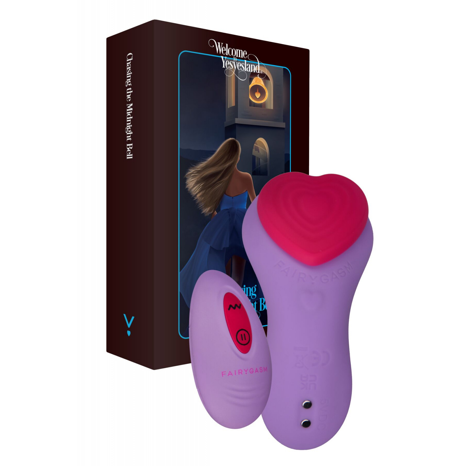 Вибратор в трусики FairyGasm HeartGem violet, на магните, пульт ДУ