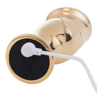 Вибромассажер простаты LOCKINK SEVANDA Hercules, золотистый, 10 режимов, пульт ДУ, съемная присоска