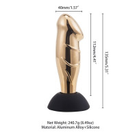 Вибромассажер простаты LOCKINK SEVANDA Hercules, золотистый, 10 режимов, пульт ДУ, съемная присоска — Просмотреть изображение 7