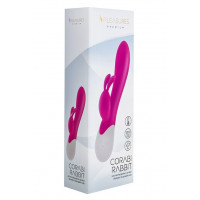 Вибратор-кролик S Pleasures Premium Corabi Rabbit, розовый, ушки для клитора, 16 режимов, нагрев