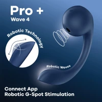 Смарт-стимулятор точки G + вакуумний стимулятор клітора Satisfyer Pro+ Wave 4 Connect App — Переглянути зображення 6
