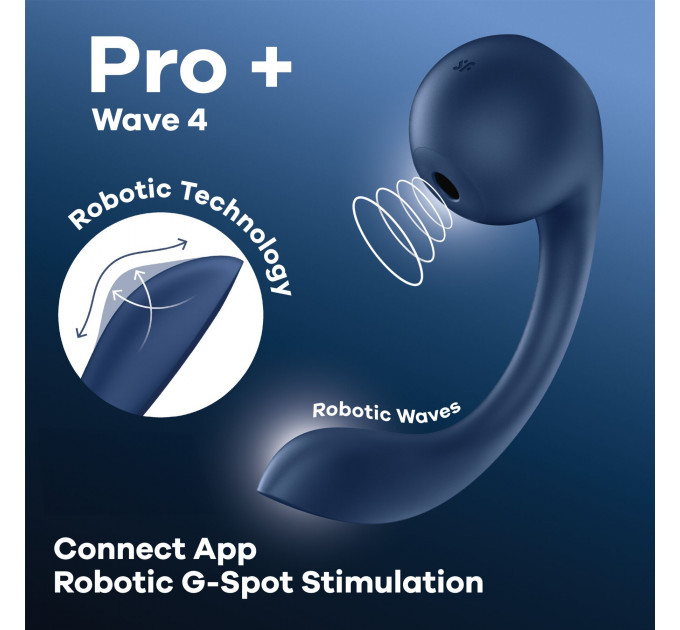 Смарт-стимулятор точки G + вакуумний стимулятор клітора Satisfyer Pro+ Wave 4 Connect App