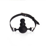 Кляп силіконовий Art of Sex - Balls, екошкіра, чорний