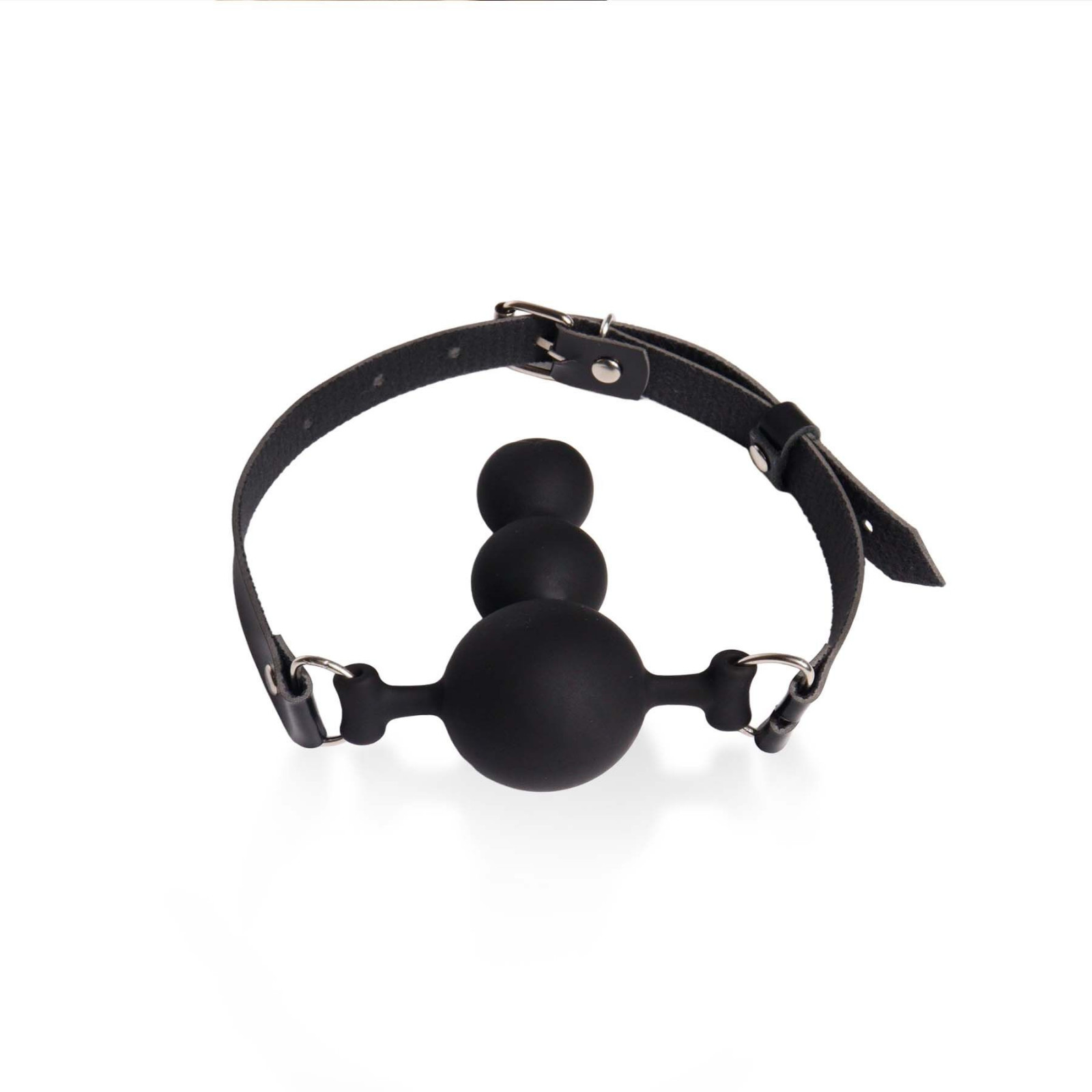 Кляп силіконовий Art of Sex - Balls, екошкіра, чорний