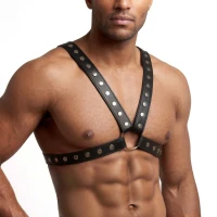 Чоловіча портупея Art of Sex - Spartacus, натуральна шкіра, колір чорний, розмір L-2XL — Переглянути зображення 1