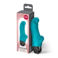 Вібратор-кролик Fun Factory OCEAN Aquamarine, для клітора та точки G, 6 режимів, на батарейках — Переглянути зображення 6