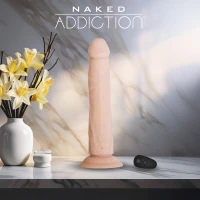 Фалоімітатор з ротацією та пульсацією Naked ADDICTION 8″ Rotating &amp; Thrusting Dong - Vanilla — Просмотреть изображение 28