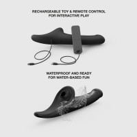 Вібронасадка для страпону з вакуумною стимуляцією Strap-On-Me Multi Orgasm Dildo M Black — Переглянути зображення 4