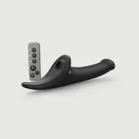 Вібронасадка для страпону з вакуумною стимуляцією Strap-On-Me Multi Orgasm Dildo M Black — Переглянути зображення 1