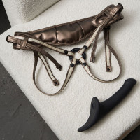 Вібронасадка для страпону з вакуумною стимуляцією Strap-On-Me Multi Orgasm Dildo M Black — Переглянути зображення 6