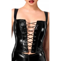 Корсет Noir Handmade F379 Dominae Frontbind PVC Corset Top L — Просмотреть изображение 4