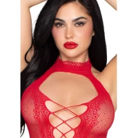 Мінісукня Leg Avenue Dotted Halter Mini Dress One Size Red — Переглянути зображення 4