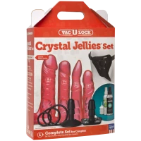 Набір для страпона Doc Johnson Vac-U-Lock Crystal Jellies Set (м'ята упаковка!!!) — Переглянути зображення 6