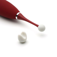 Клиторальный вибратор KISTOY C-King Red, с двумя доп. насадками, мощная точечная стимуляция