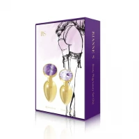 Набір металевих анальних пробок із кристалом RIANNE S – Booty Plug Luxury Set, діаметр 3 та 3,5 см — Переглянути зображення 3