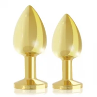 Набір металевих анальних пробок із кристалом RIANNE S – Booty Plug Luxury Set, діаметр 3 та 3,5 см — Переглянути зображення 4