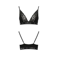 Еластичний топ з мереживом Passion PS001 TOP S, black — Переглянути зображення 5