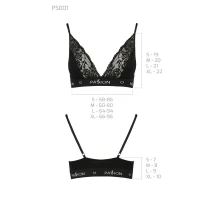Еластичний топ з мереживом Passion PS001 TOP S, black — Переглянути зображення 6
