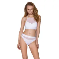 Трусики з прозорою вставкою Passion PS006 PANTIES S, white — Переглянути зображення 2