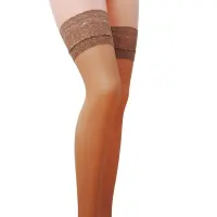 Панчохи Passion ST003 5 beige, класичні, на ажурній силіконовій резинці — Переглянути зображення 1